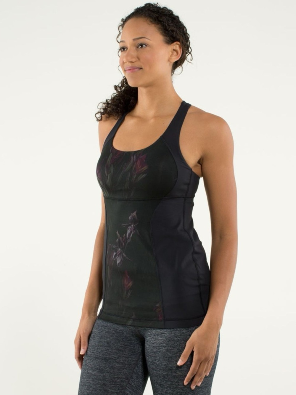 lululemon athletica Black Floral-Print Racerback Tank
